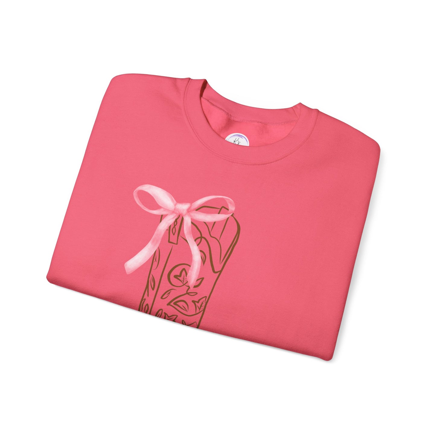 Cowboy Boot Graphic Crewneck Sweatshirt - Fun & Cozy Gift for Western Lovers