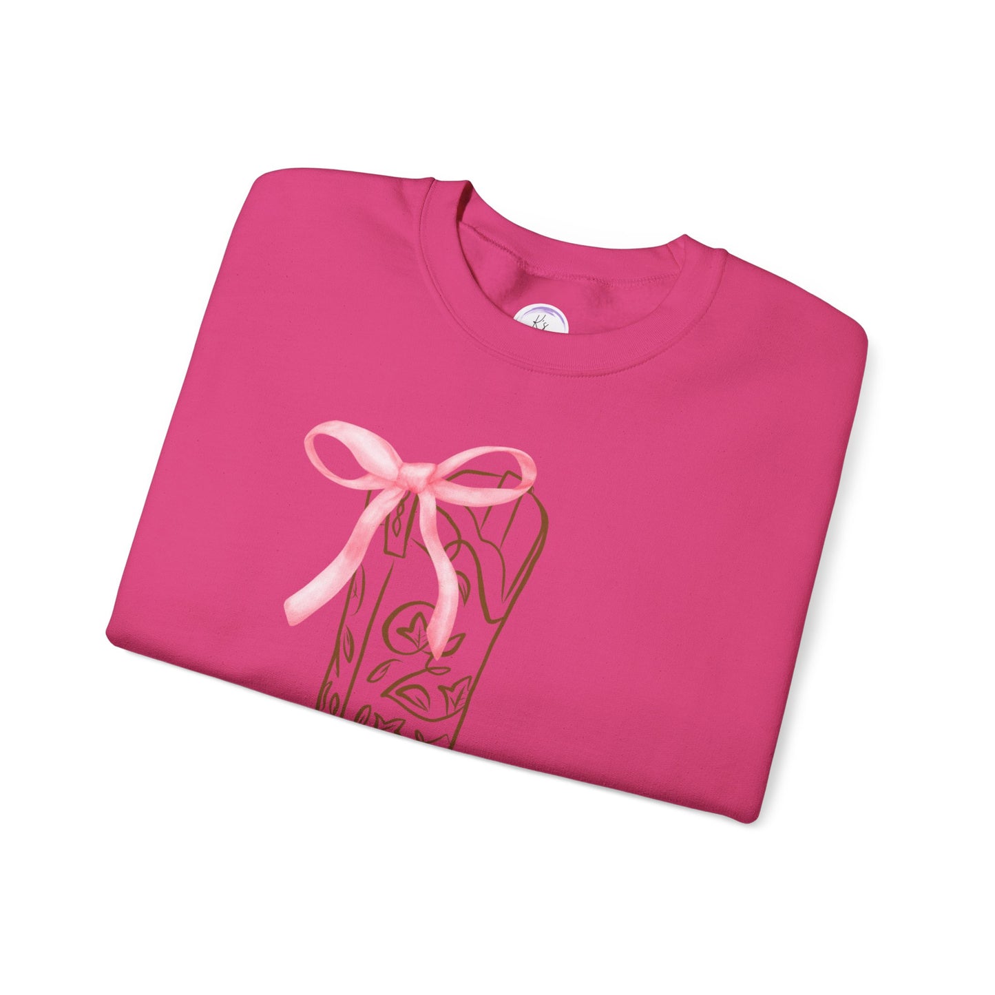 Cowboy Boot Graphic Crewneck Sweatshirt - Fun & Cozy Gift for Western Lovers