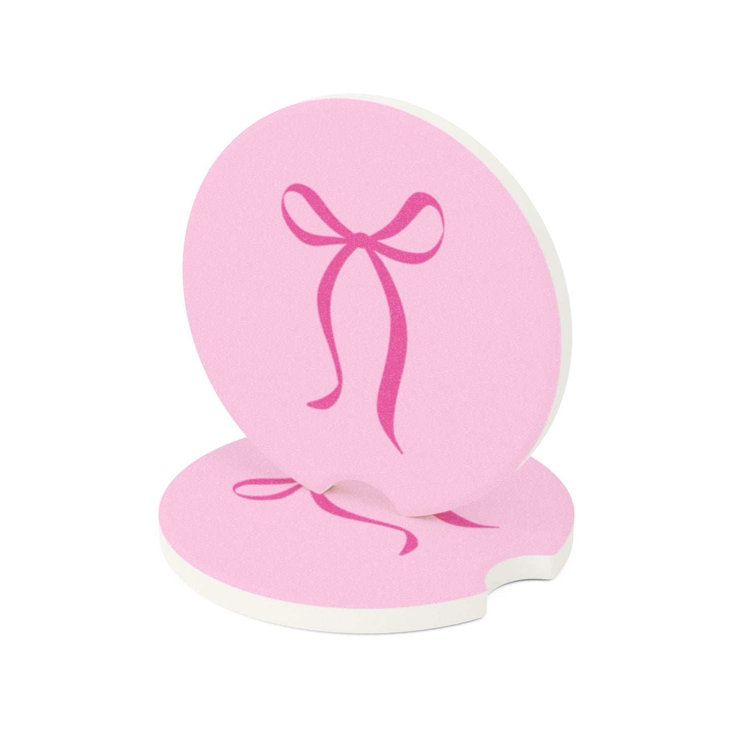 Pink Bow, Soapstone Car Coaster