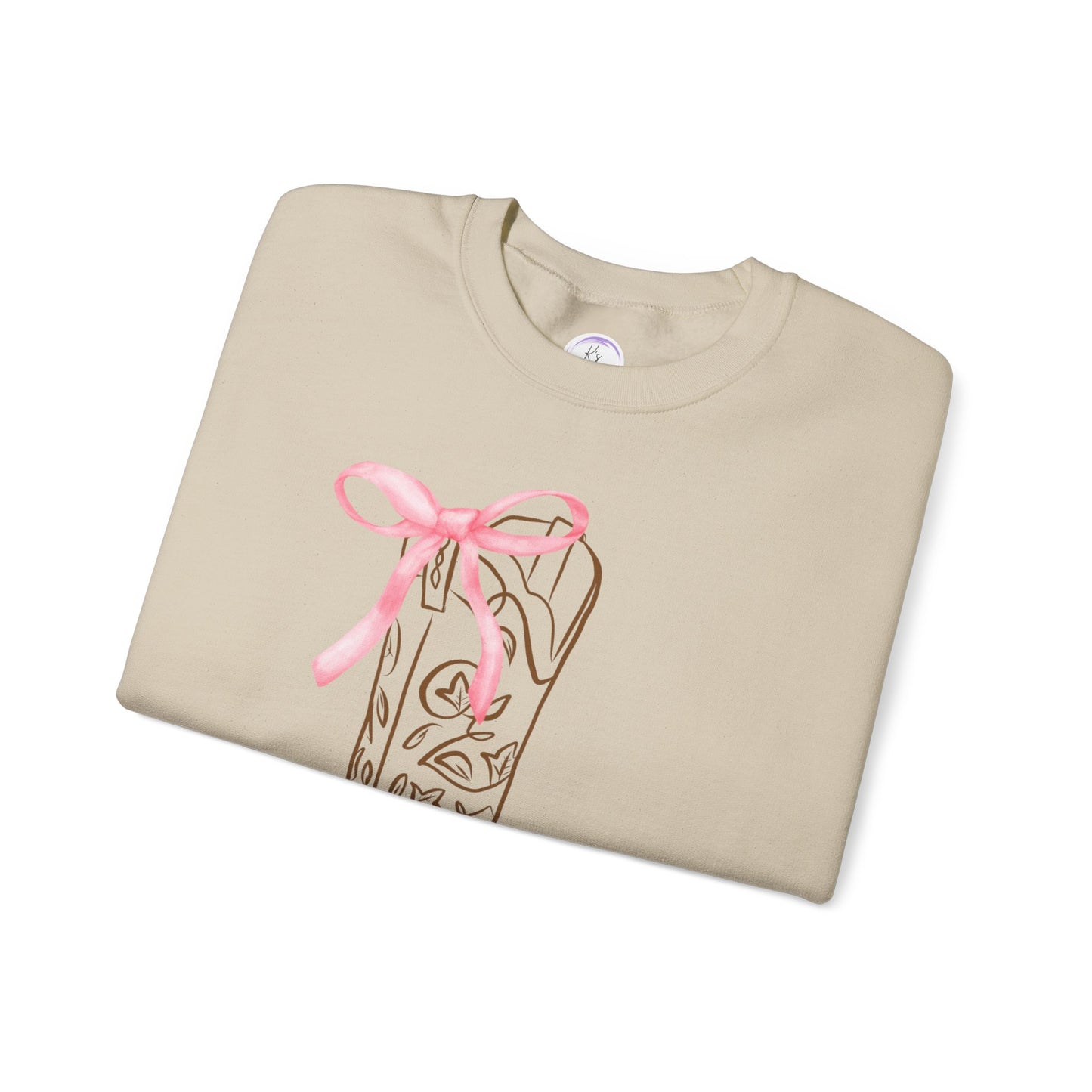 Cowboy Boot Graphic Crewneck Sweatshirt - Fun & Cozy Gift for Western Lovers