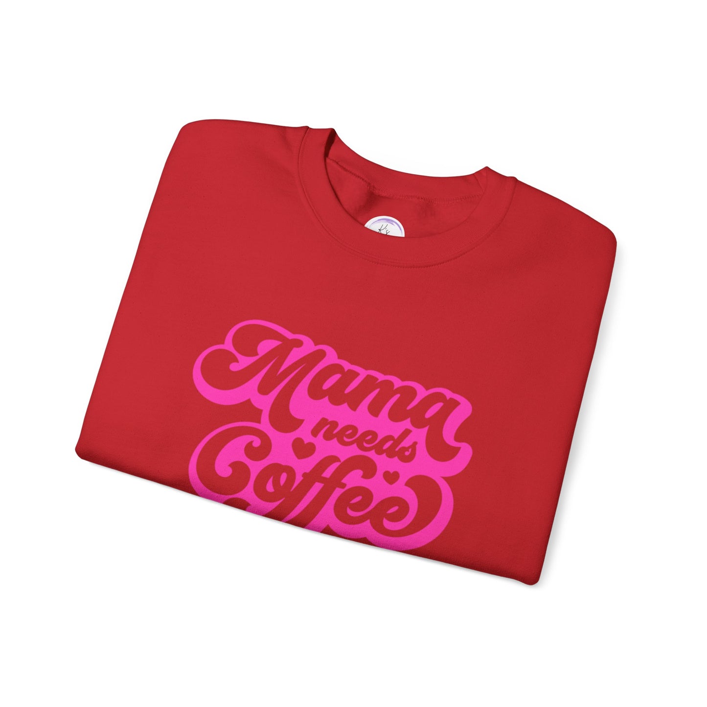 Mama Needs Coffee Unisex Heavy Blend™ Crewneck Sweatshirt - Cozy & Fun Gift for Moms