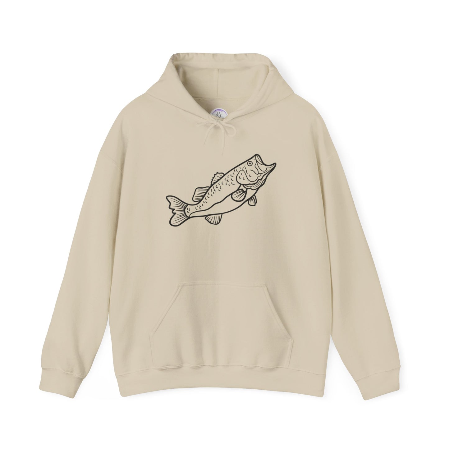 Fishing Lover's Unisex Heavy Blend Hoodie - Stylish Sweatshirt with Bass Illustration