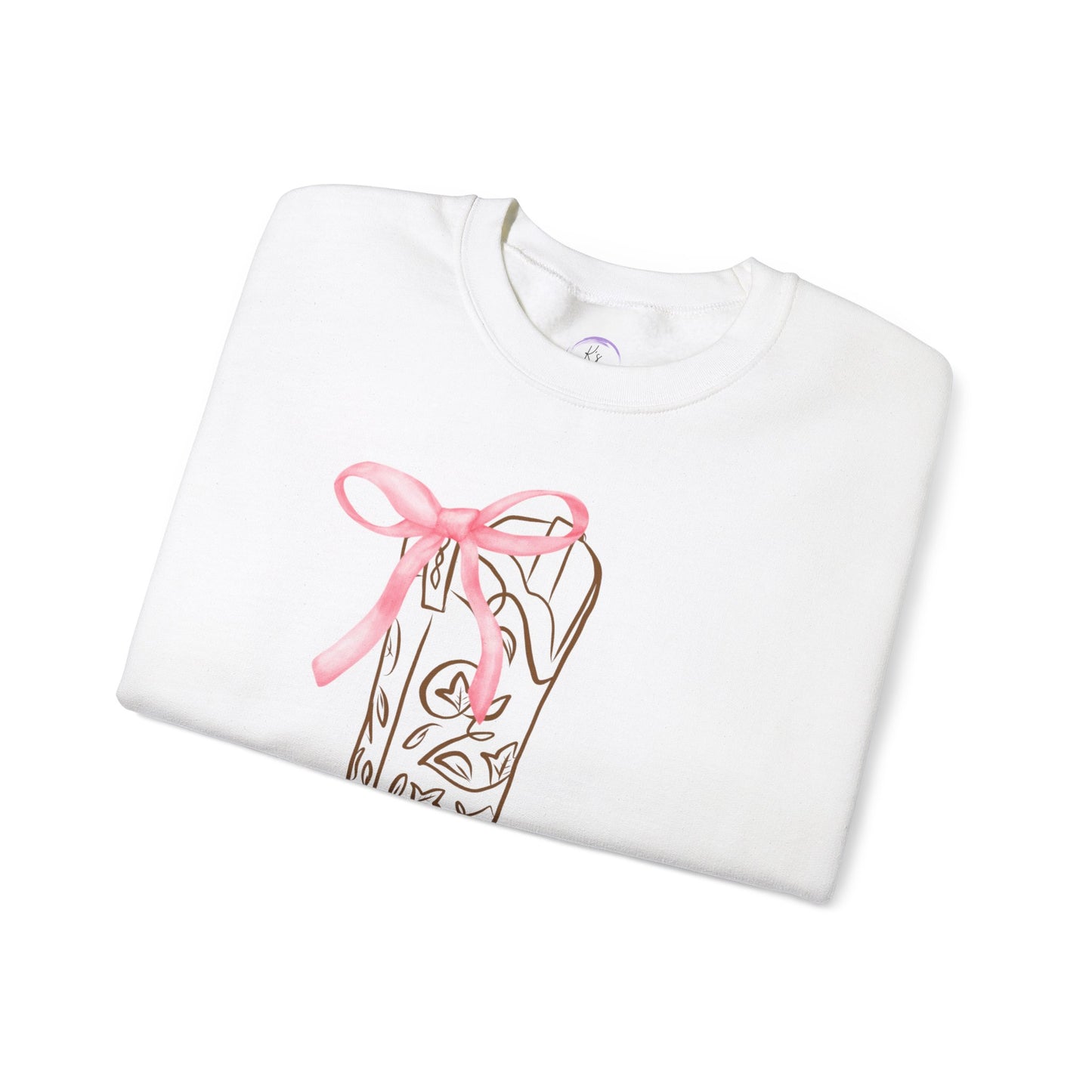 Cowboy Boot Graphic Crewneck Sweatshirt - Fun & Cozy Gift for Western Lovers