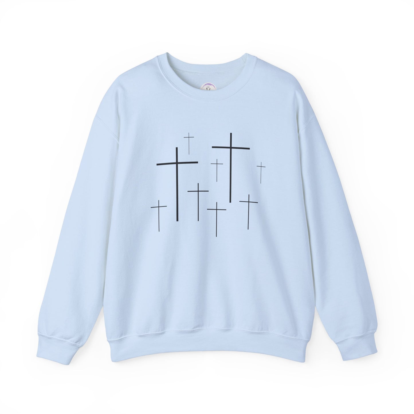 Faith-Inspired Unisex Crewneck Sweatshirt with Cross Design