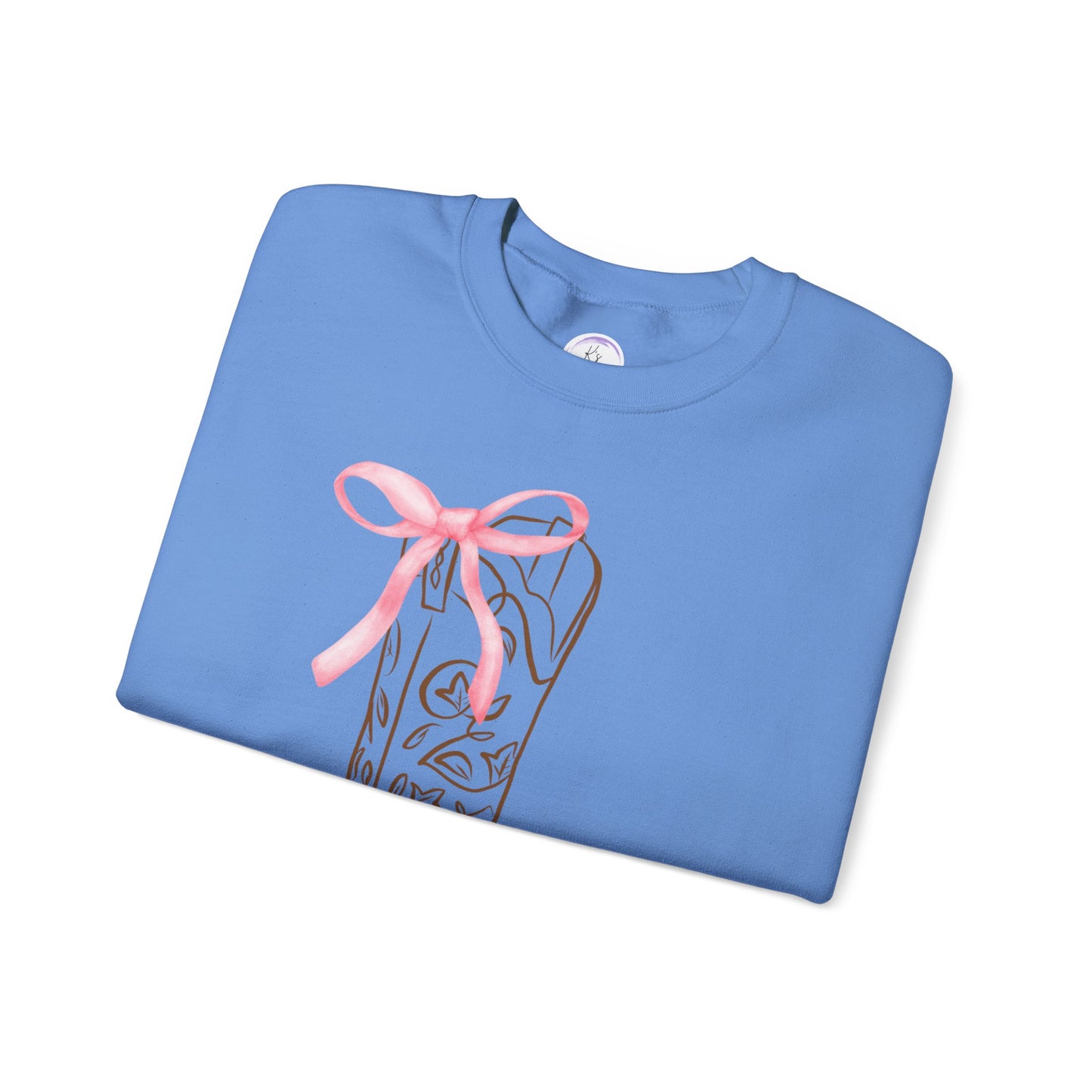 Cowboy Boot Graphic Crewneck Sweatshirt - Fun & Cozy Gift for Western Lovers