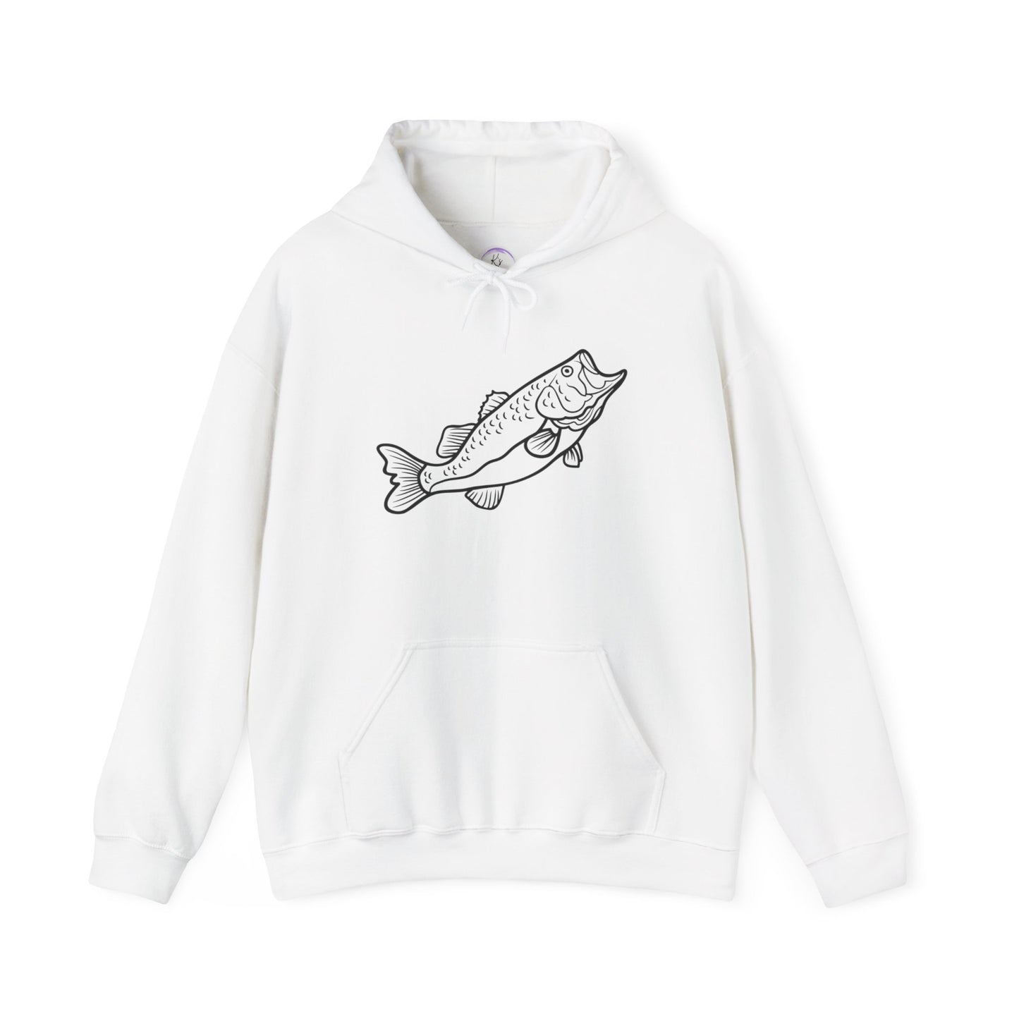 Fishing Lover's Unisex Heavy Blend Hoodie - Stylish Sweatshirt with Bass Illustration