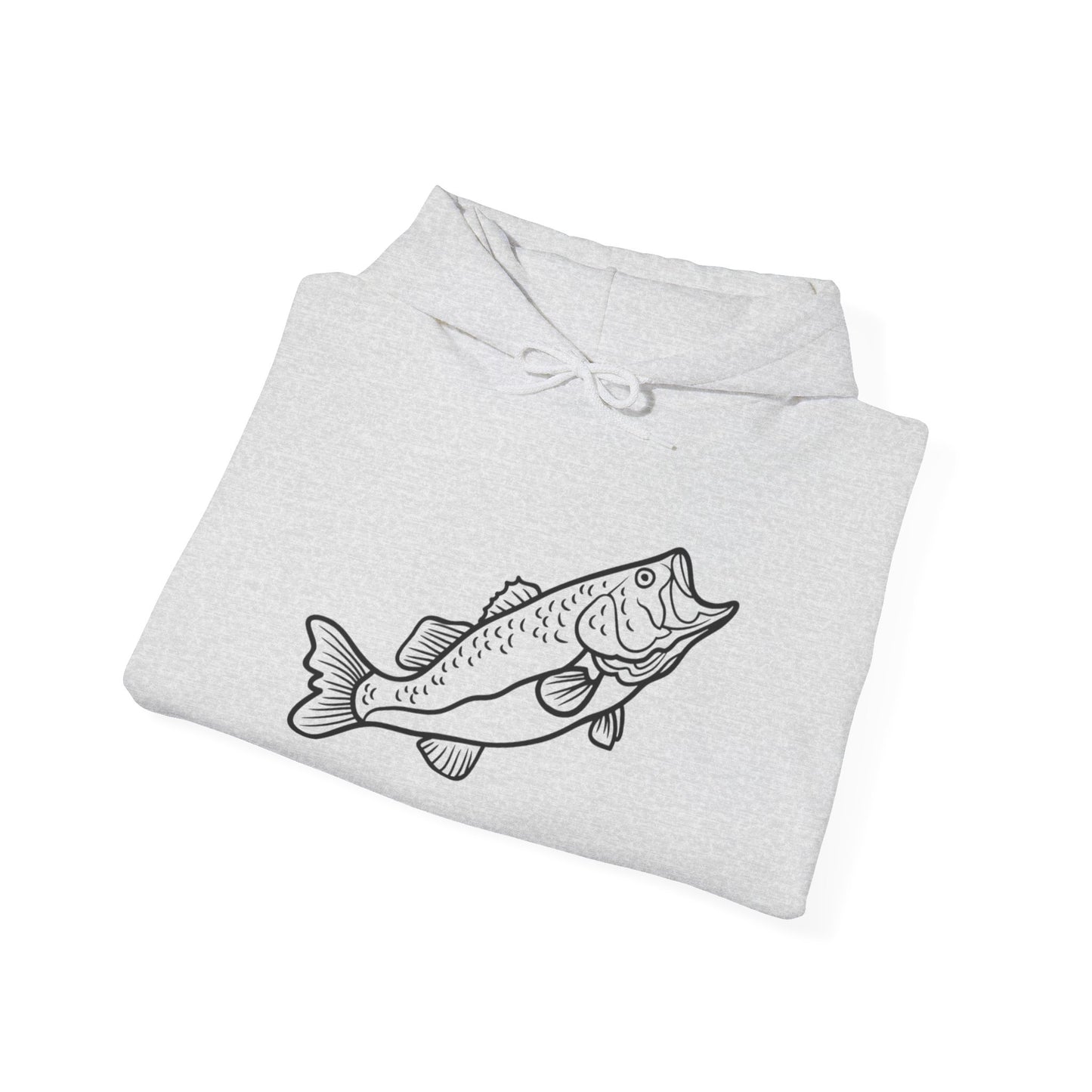Fishing Lover's Unisex Heavy Blend Hoodie - Stylish Sweatshirt with Bass Illustration