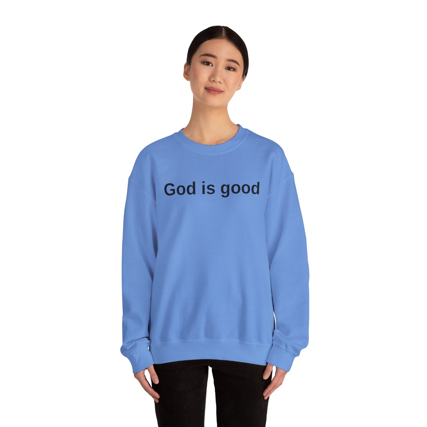 God is Good Unisex Heavy Blend Crewneck Sweatshirt - Cozy and Inspirational Apparel