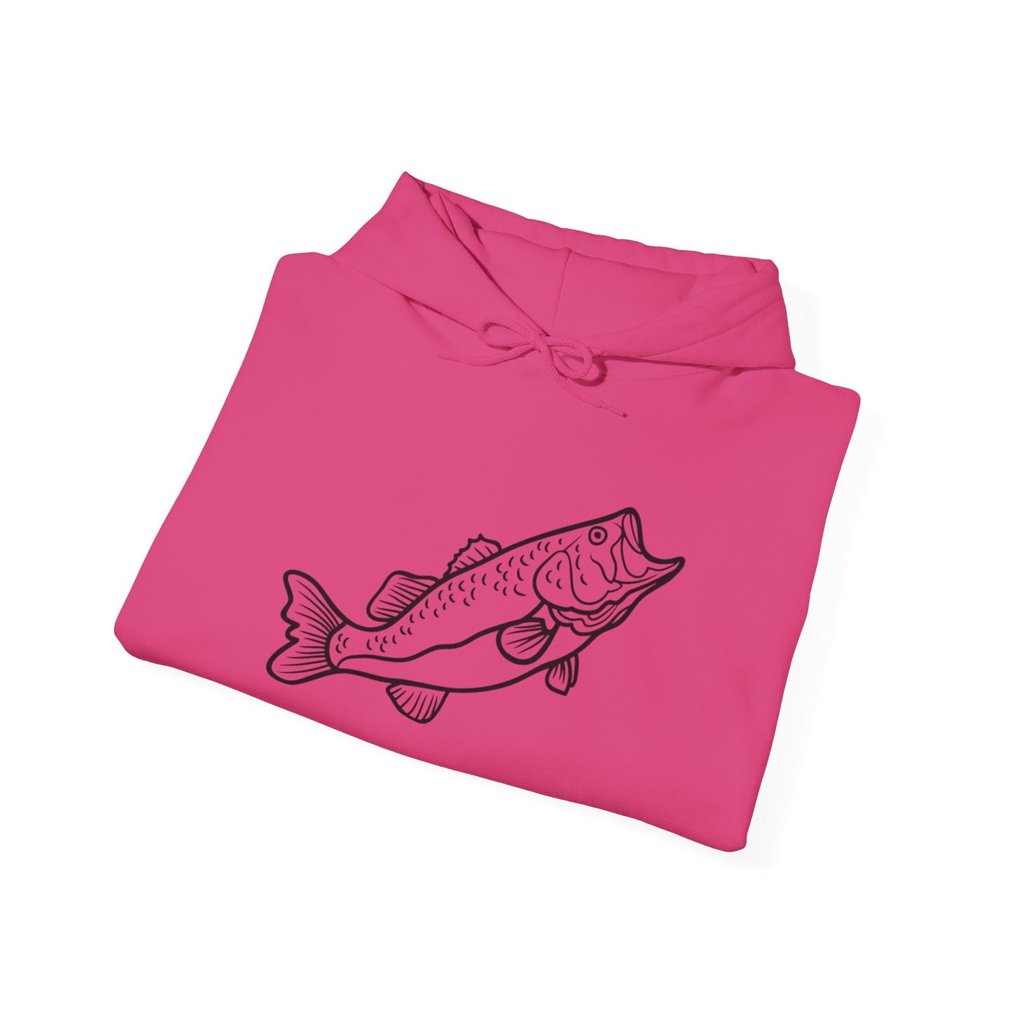 Fishing Lover's Unisex Heavy Blend Hoodie - Stylish Sweatshirt with Bass Illustration