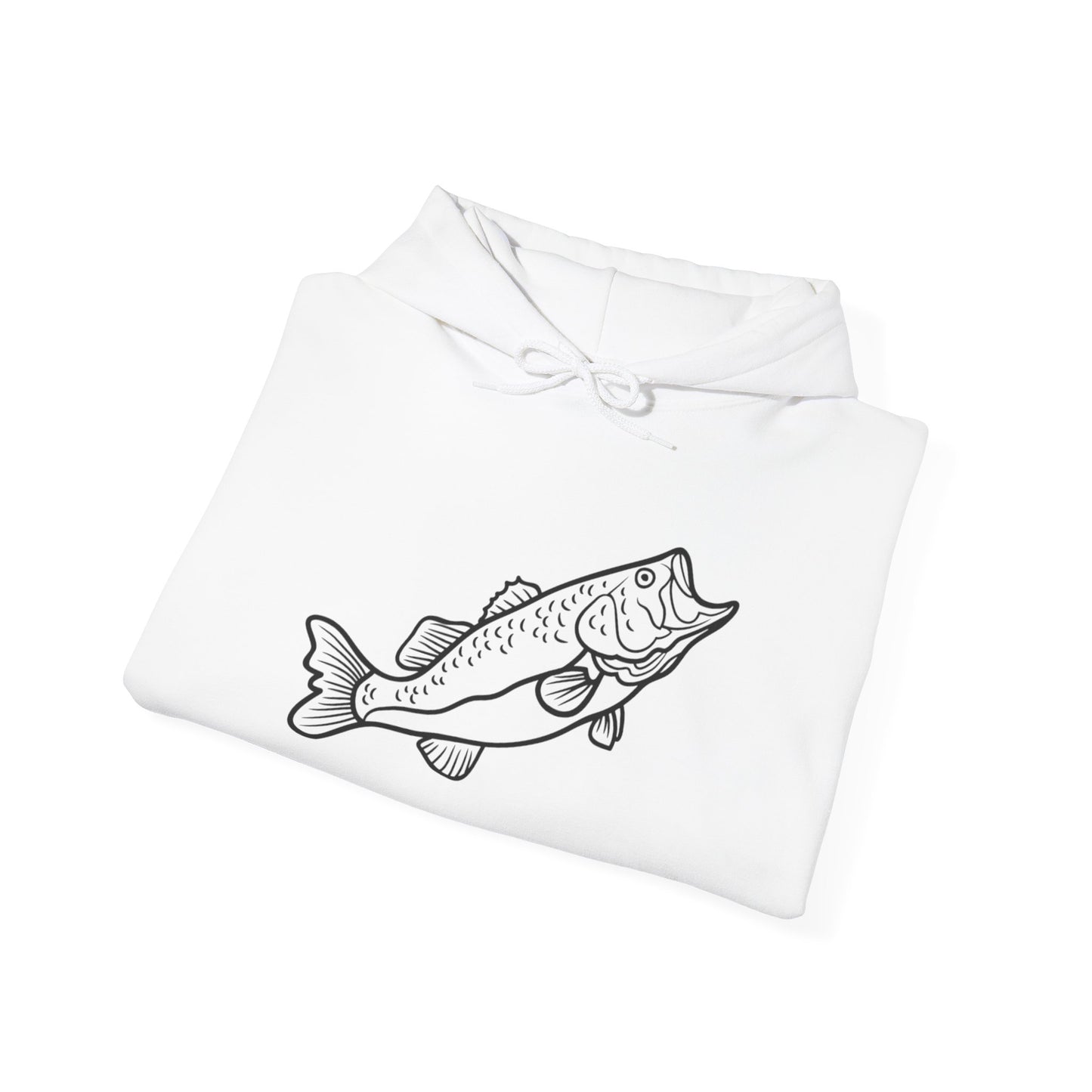 Fishing Lover's Unisex Heavy Blend Hoodie - Stylish Sweatshirt with Bass Illustration
