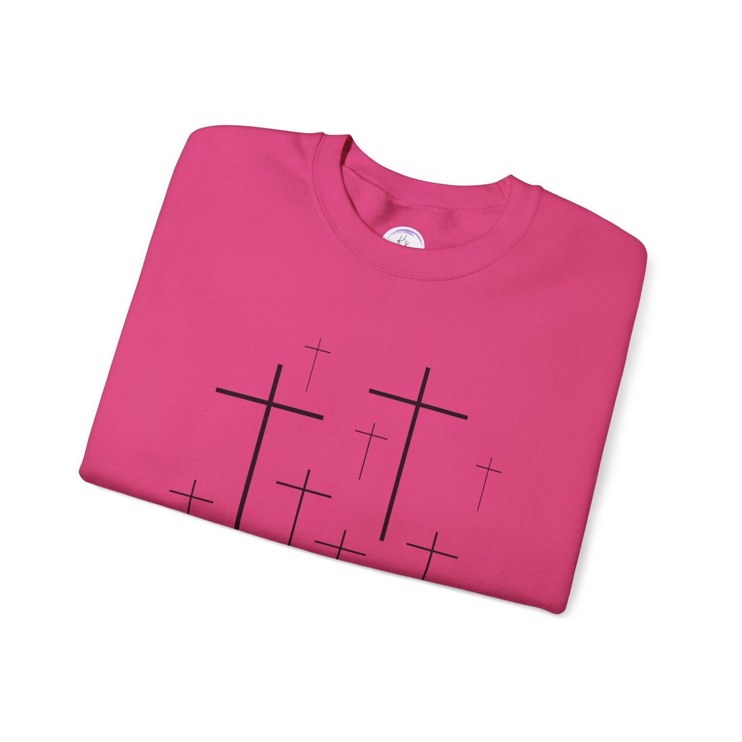 Faith-Inspired Unisex Crewneck Sweatshirt with Cross Design