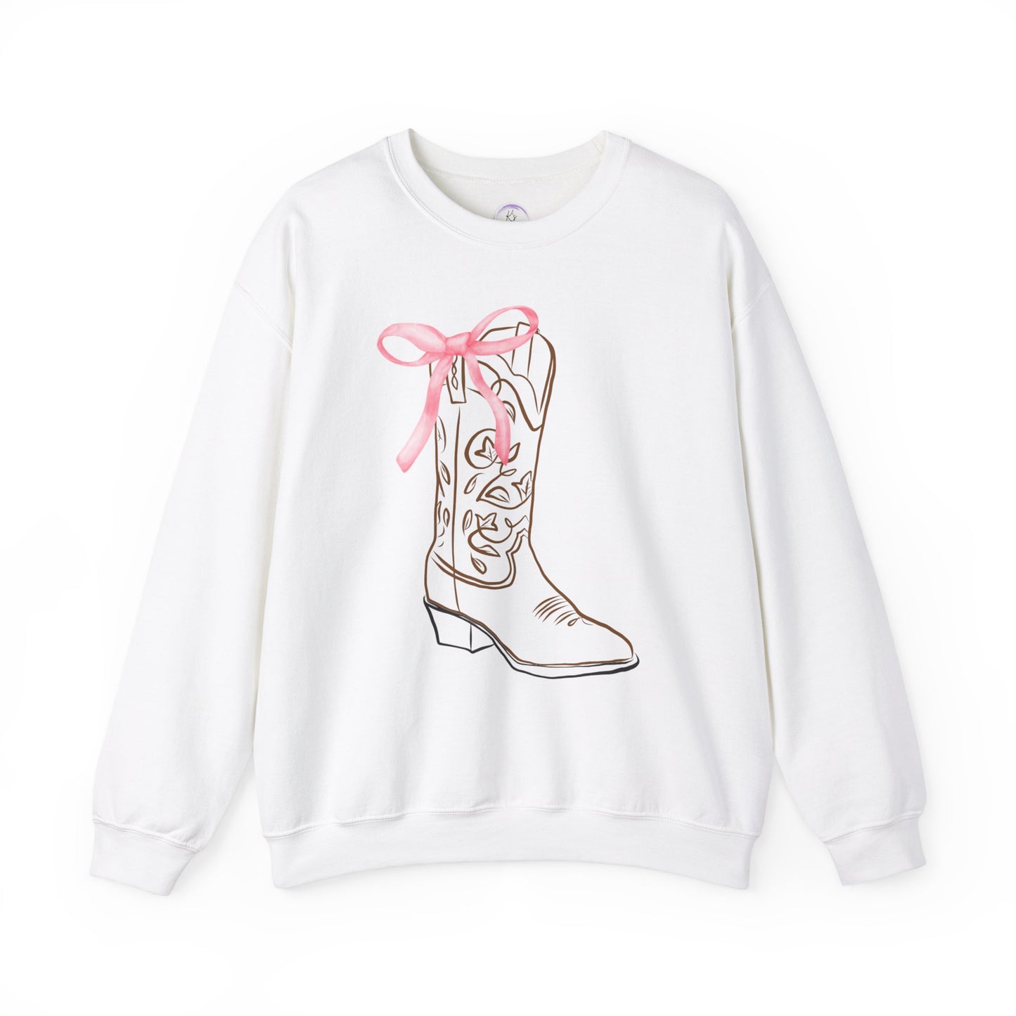 Cowboy Boot Graphic Crewneck Sweatshirt - Fun & Cozy Gift for Western Lovers