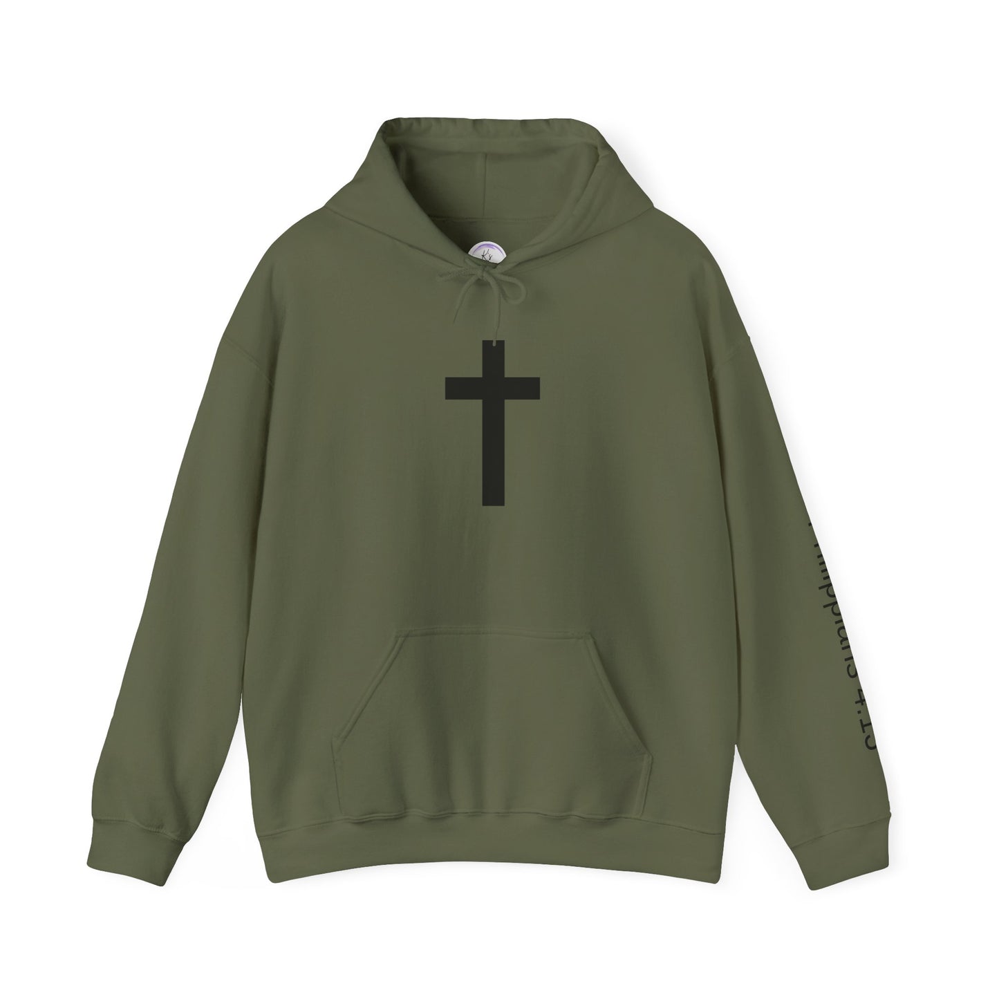Christian Cross Hoodie | Philippians 4:13 | Cozy Unisex Heavy Blend Sweatshirt