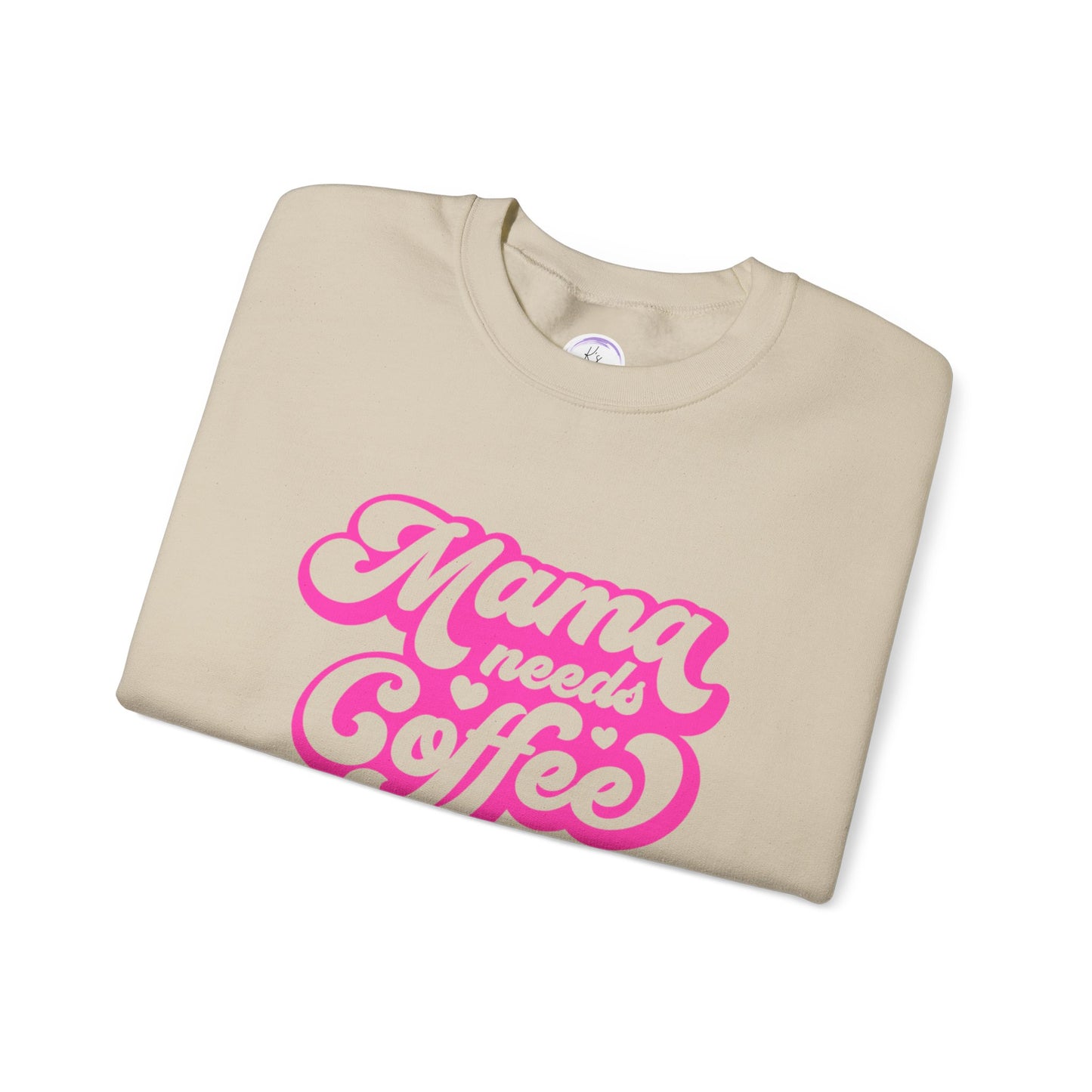 Mama Needs Coffee Unisex Heavy Blend™ Crewneck Sweatshirt - Cozy & Fun Gift for Moms