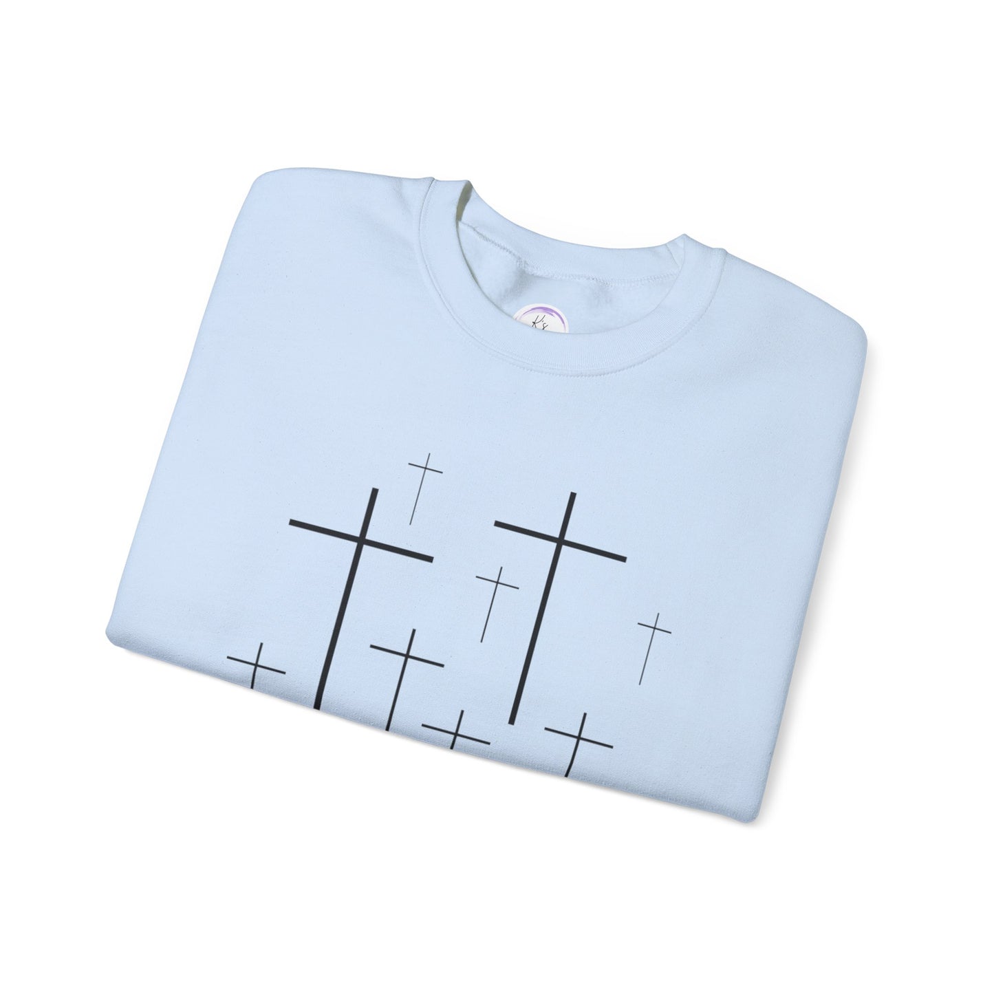 Faith-Inspired Unisex Crewneck Sweatshirt with Cross Design