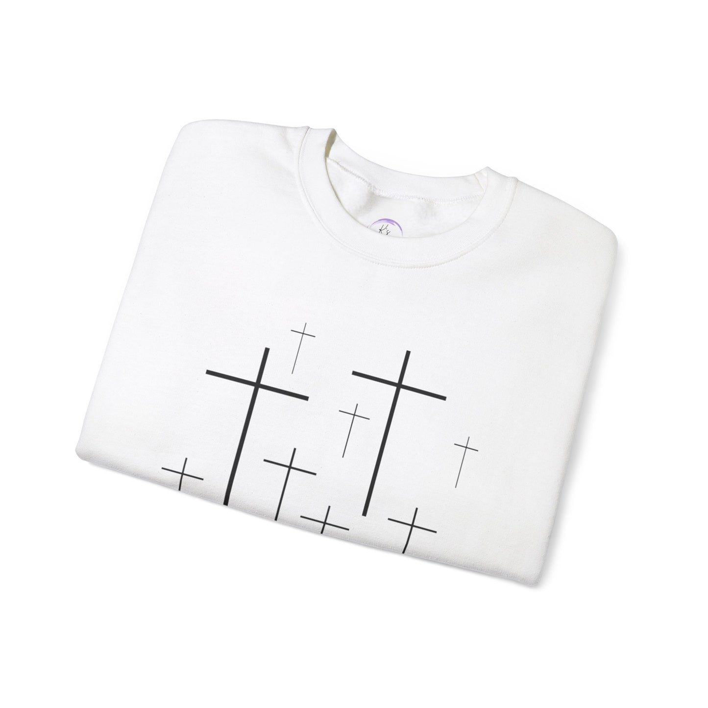 Faith-Inspired Unisex Crewneck Sweatshirt with Cross Design