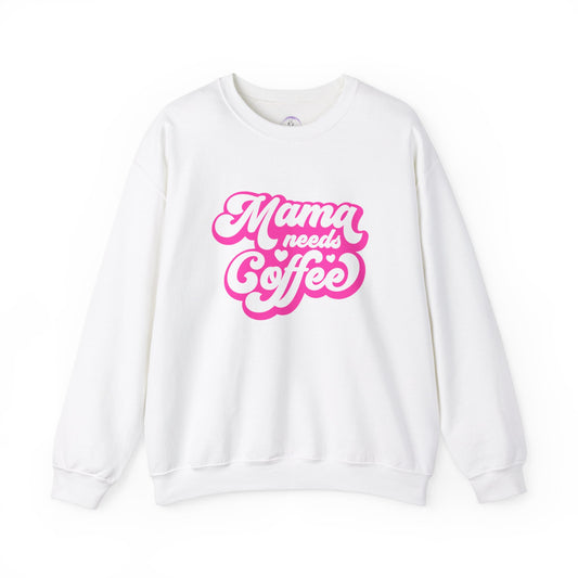 Mama Needs Coffee Unisex Heavy Blend™ Crewneck Sweatshirt - Cozy & Fun Gift for Moms