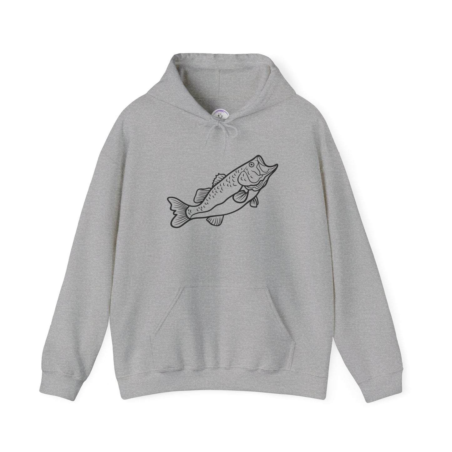 Fishing Lover's Unisex Heavy Blend Hoodie - Stylish Sweatshirt with Bass Illustration