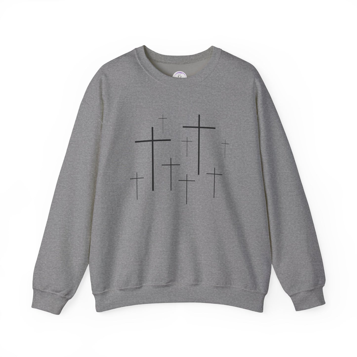 Faith-Inspired Unisex Crewneck Sweatshirt with Cross Design