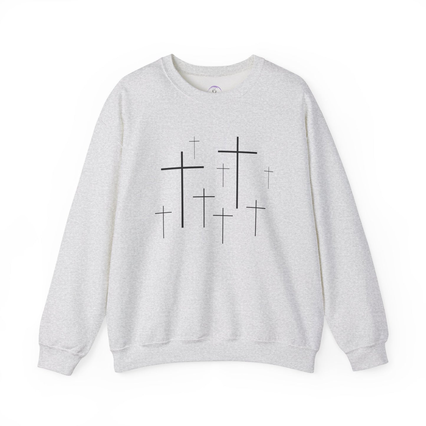 Faith-Inspired Unisex Crewneck Sweatshirt with Cross Design