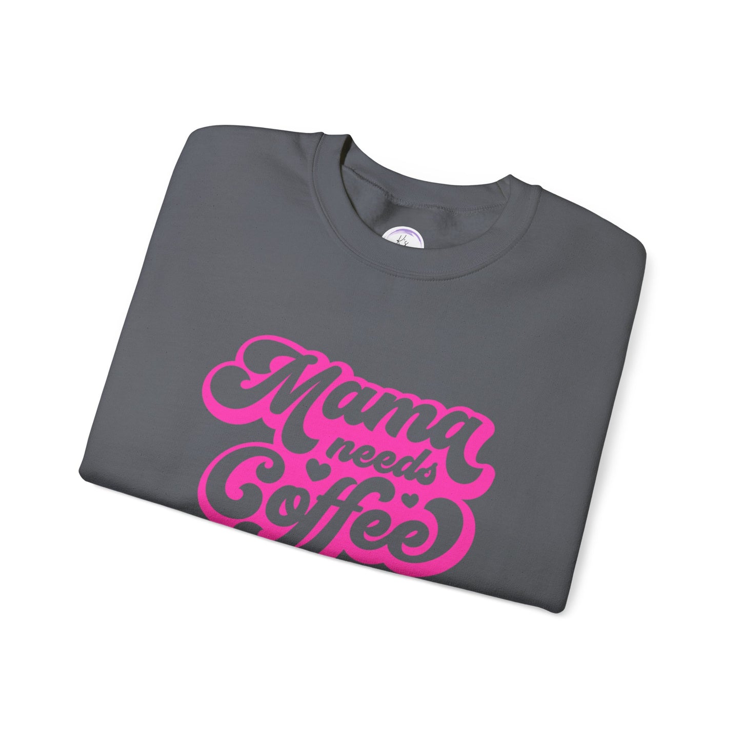 Mama Needs Coffee Unisex Heavy Blend™ Crewneck Sweatshirt - Cozy & Fun Gift for Moms