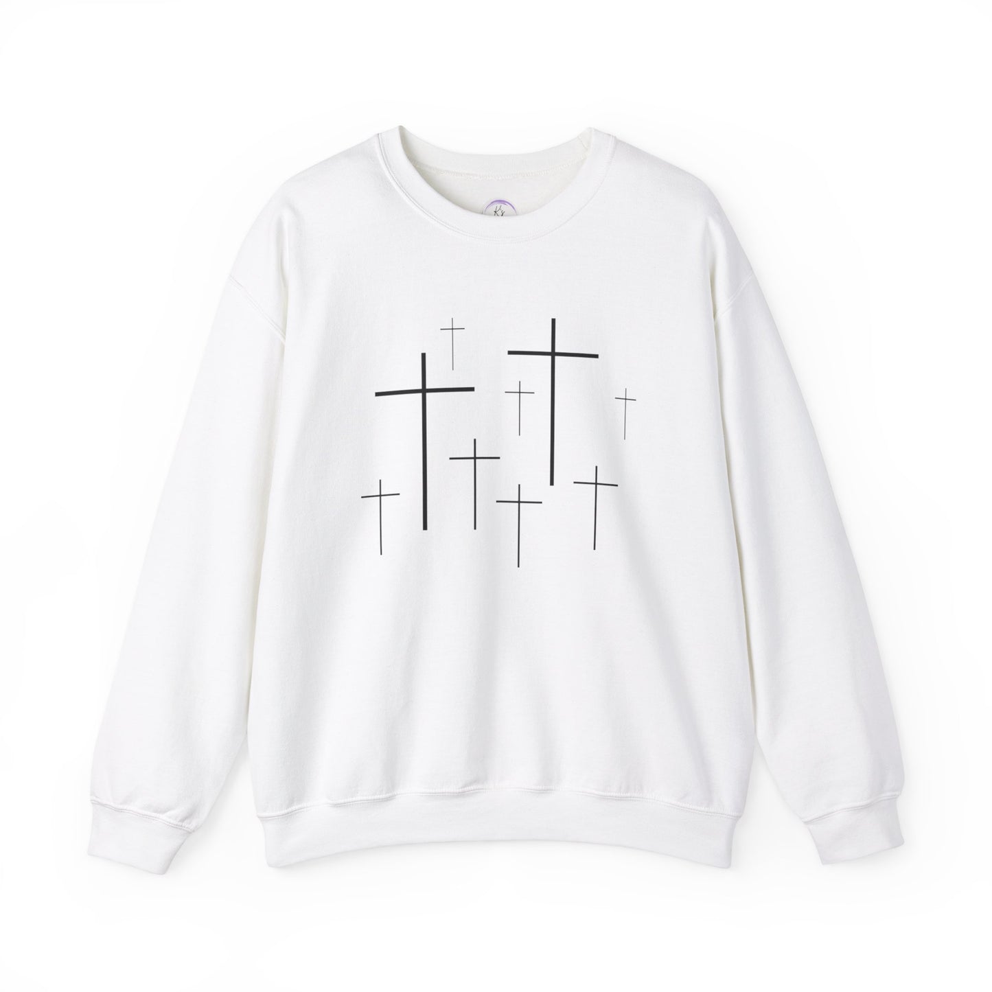 Faith-Inspired Unisex Crewneck Sweatshirt with Cross Design
