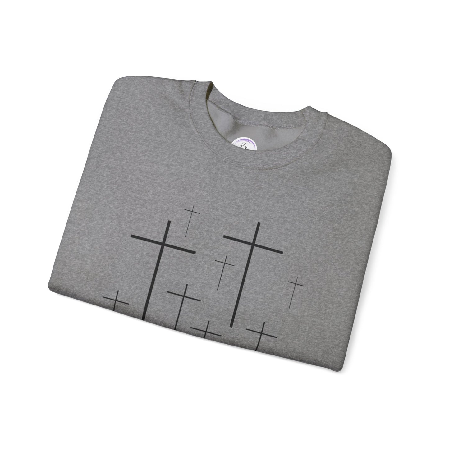 Faith-Inspired Unisex Crewneck Sweatshirt with Cross Design