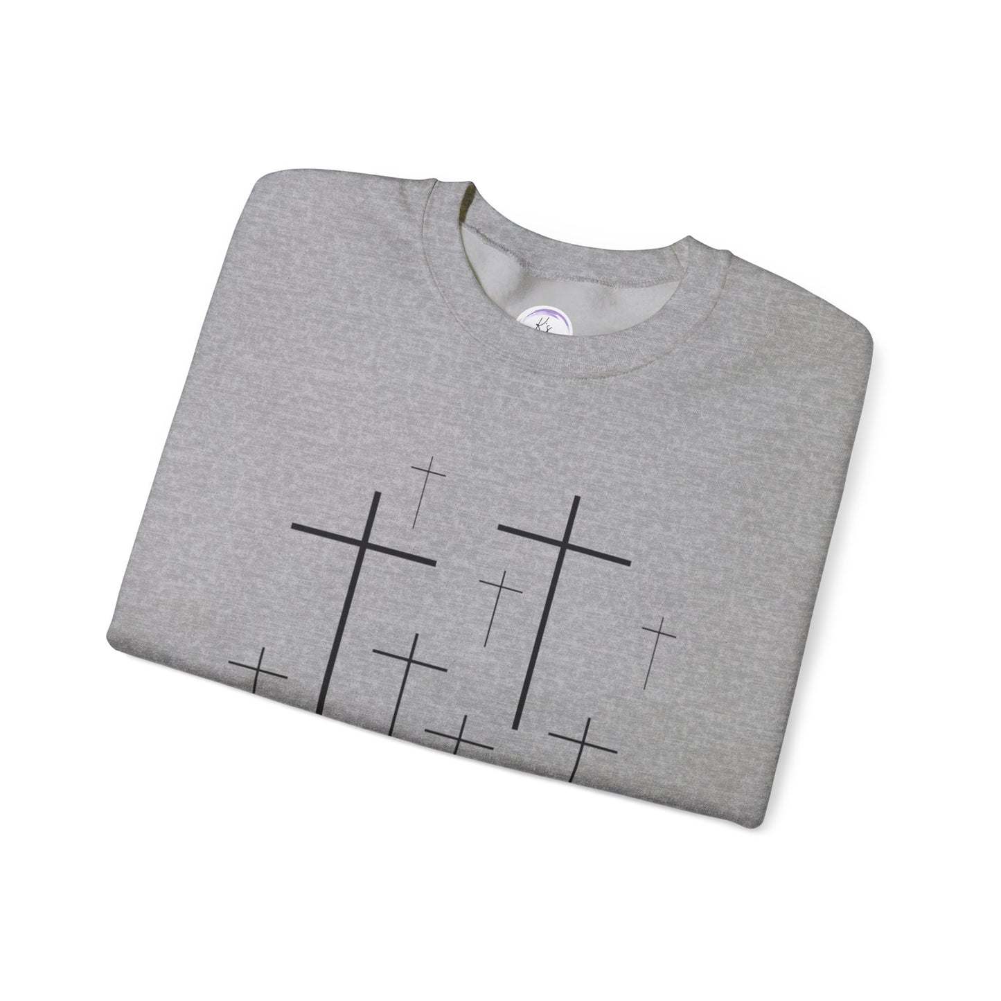 Faith-Inspired Unisex Crewneck Sweatshirt with Cross Design