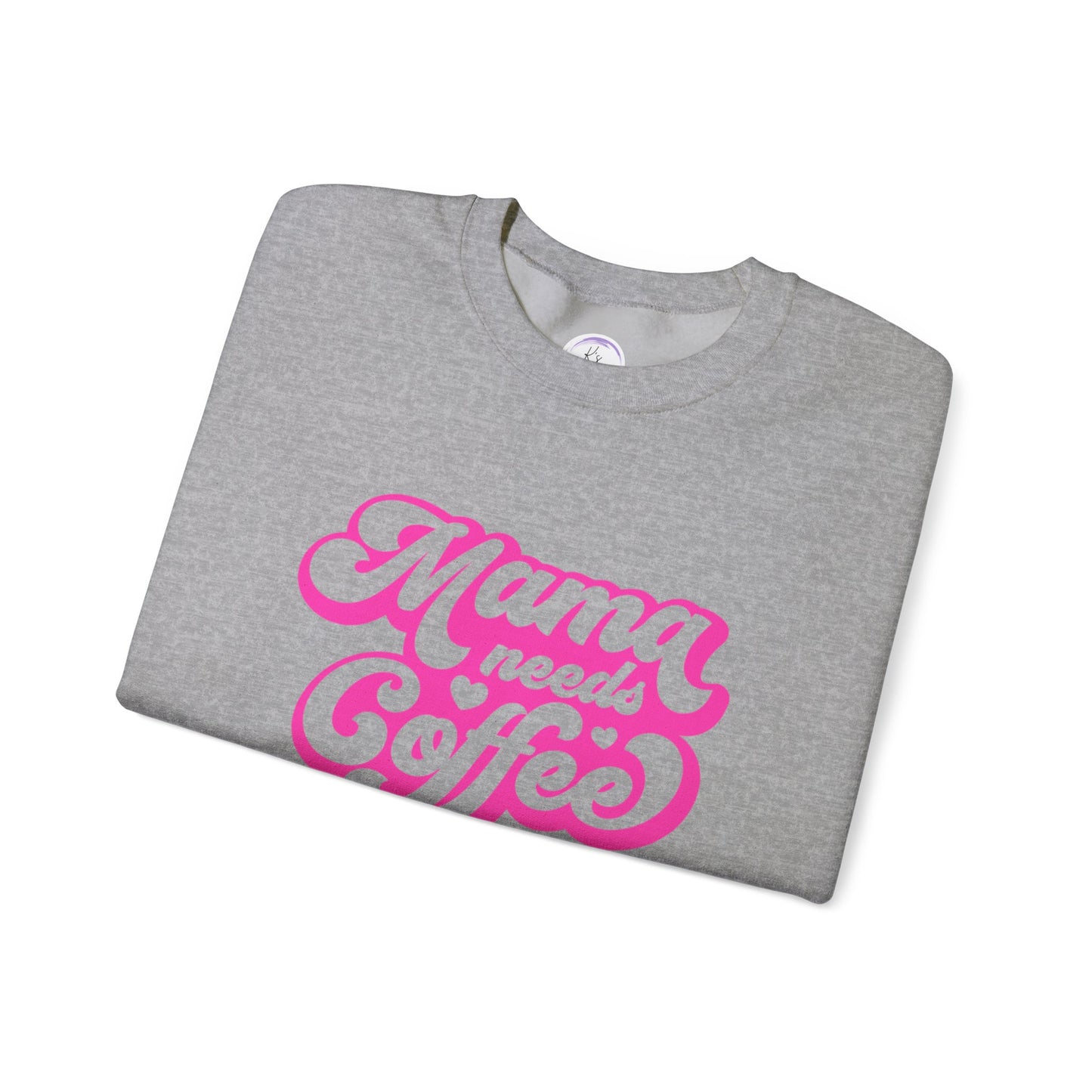 Mama Needs Coffee Unisex Heavy Blend™ Crewneck Sweatshirt - Cozy & Fun Gift for Moms