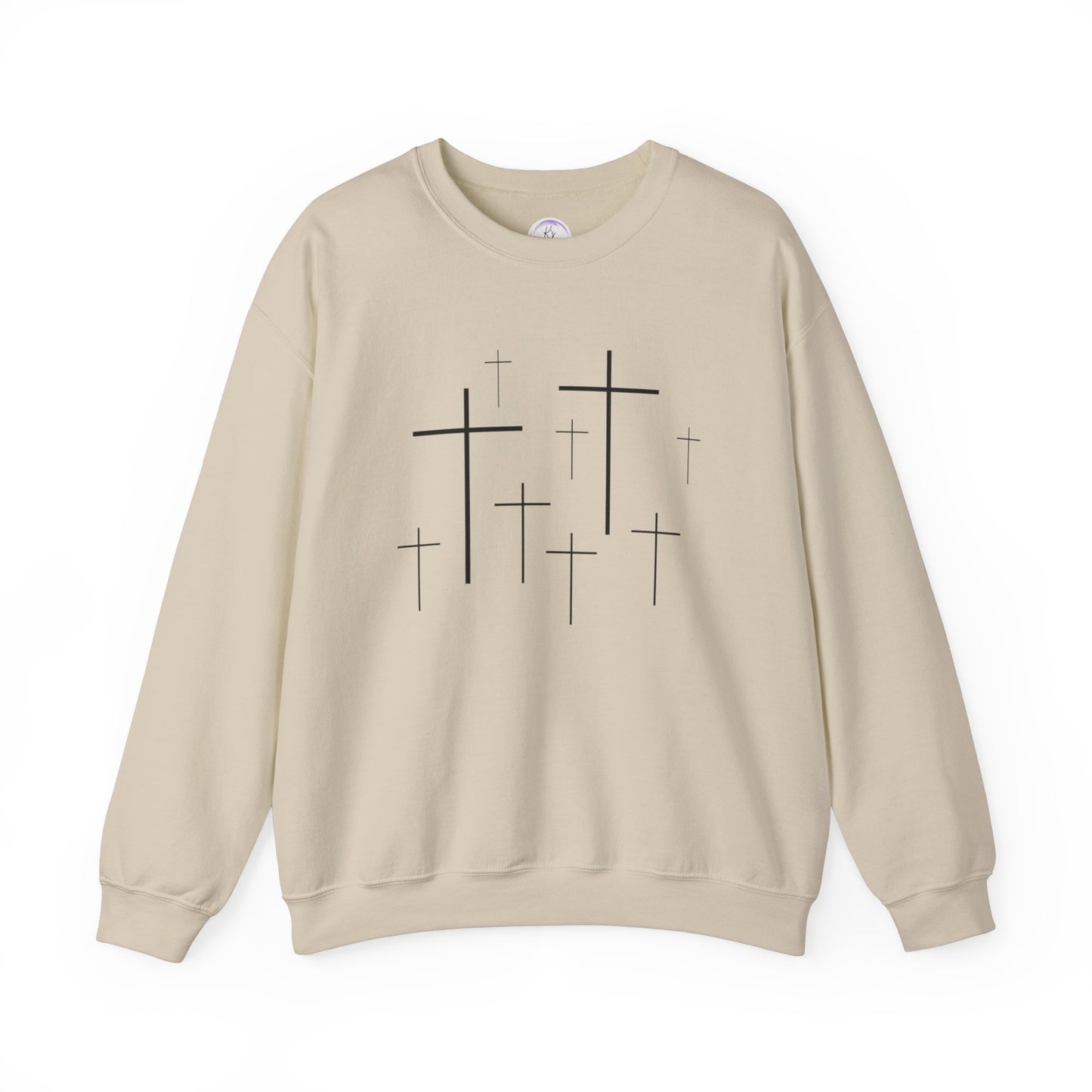 Faith-Inspired Unisex Crewneck Sweatshirt with Cross Design