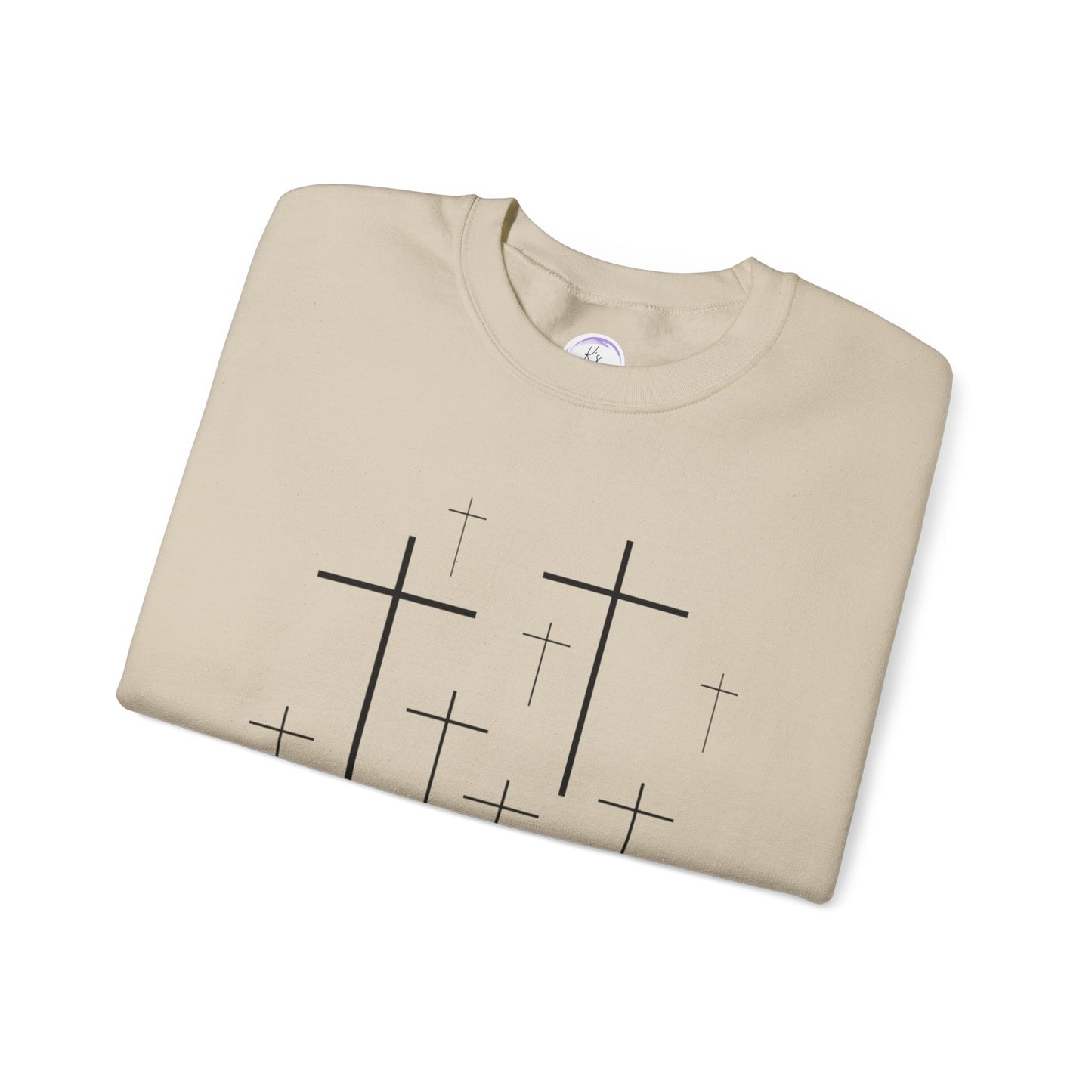 Faith-Inspired Unisex Crewneck Sweatshirt with Cross Design