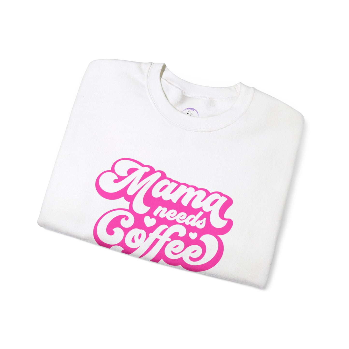 Mama Needs Coffee Unisex Heavy Blend™ Crewneck Sweatshirt - Cozy & Fun Gift for Moms