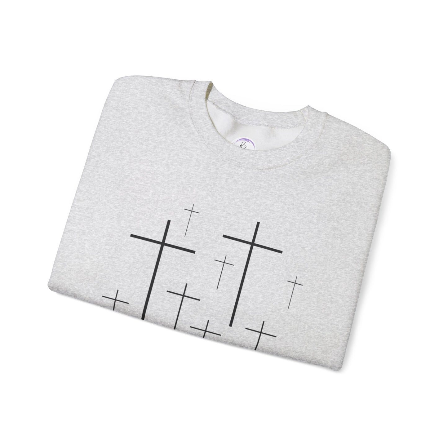 Faith-Inspired Unisex Crewneck Sweatshirt with Cross Design