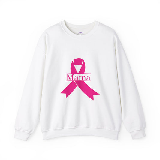 Breast Cancer Awareness Crewneck Sweatshirt - Mama Ribbon Design