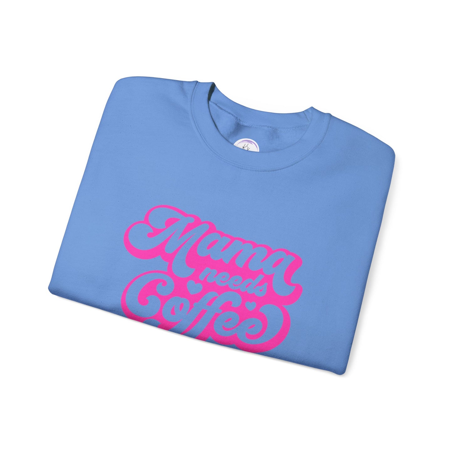Mama Needs Coffee Unisex Heavy Blend™ Crewneck Sweatshirt - Cozy & Fun Gift for Moms