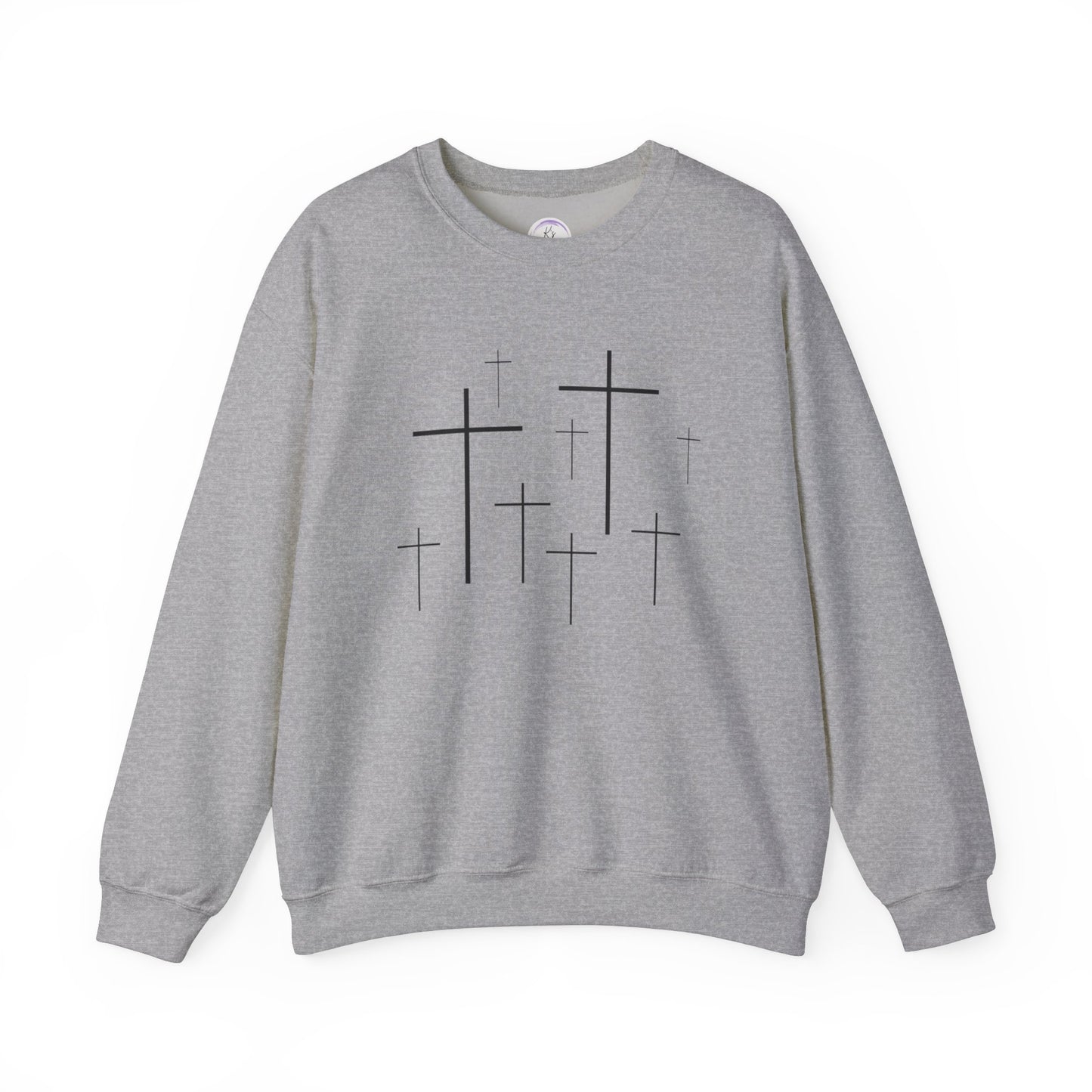 Faith-Inspired Unisex Crewneck Sweatshirt with Cross Design
