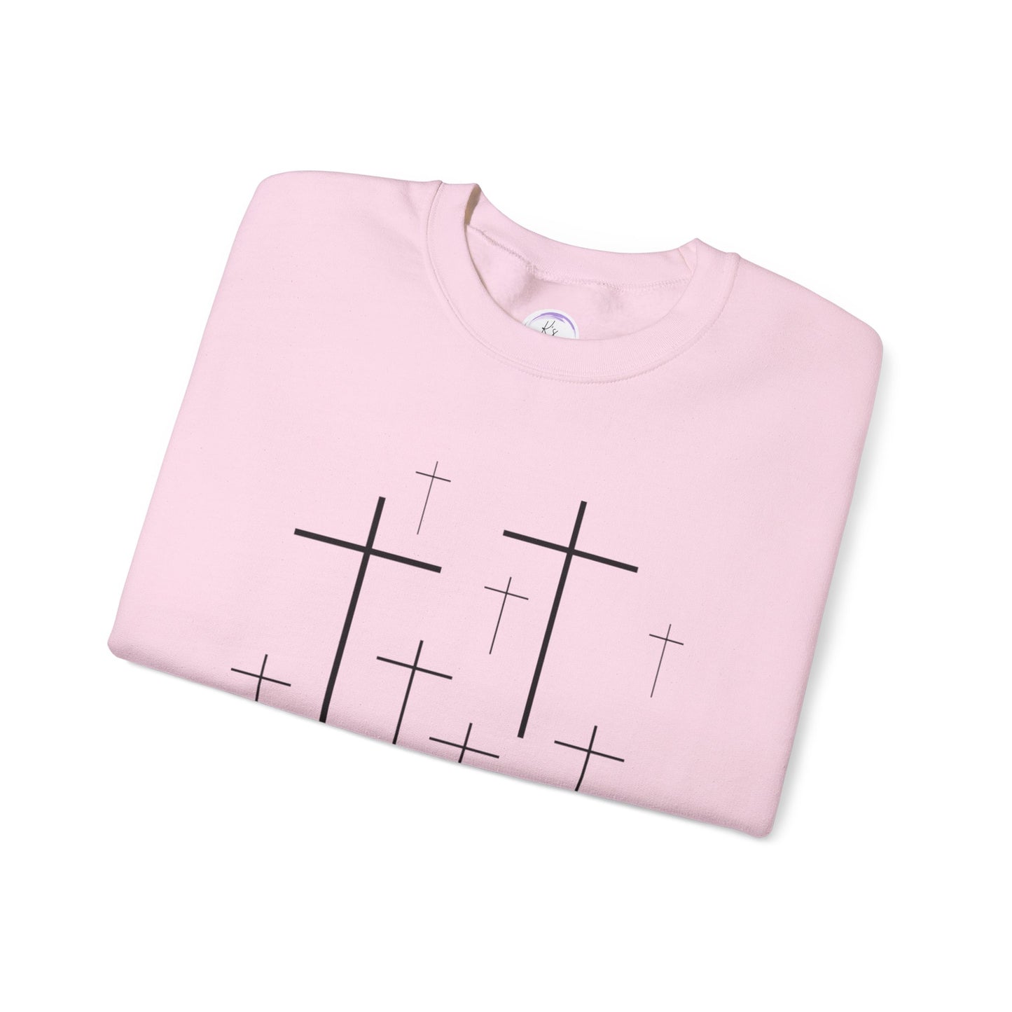Faith-Inspired Unisex Crewneck Sweatshirt with Cross Design
