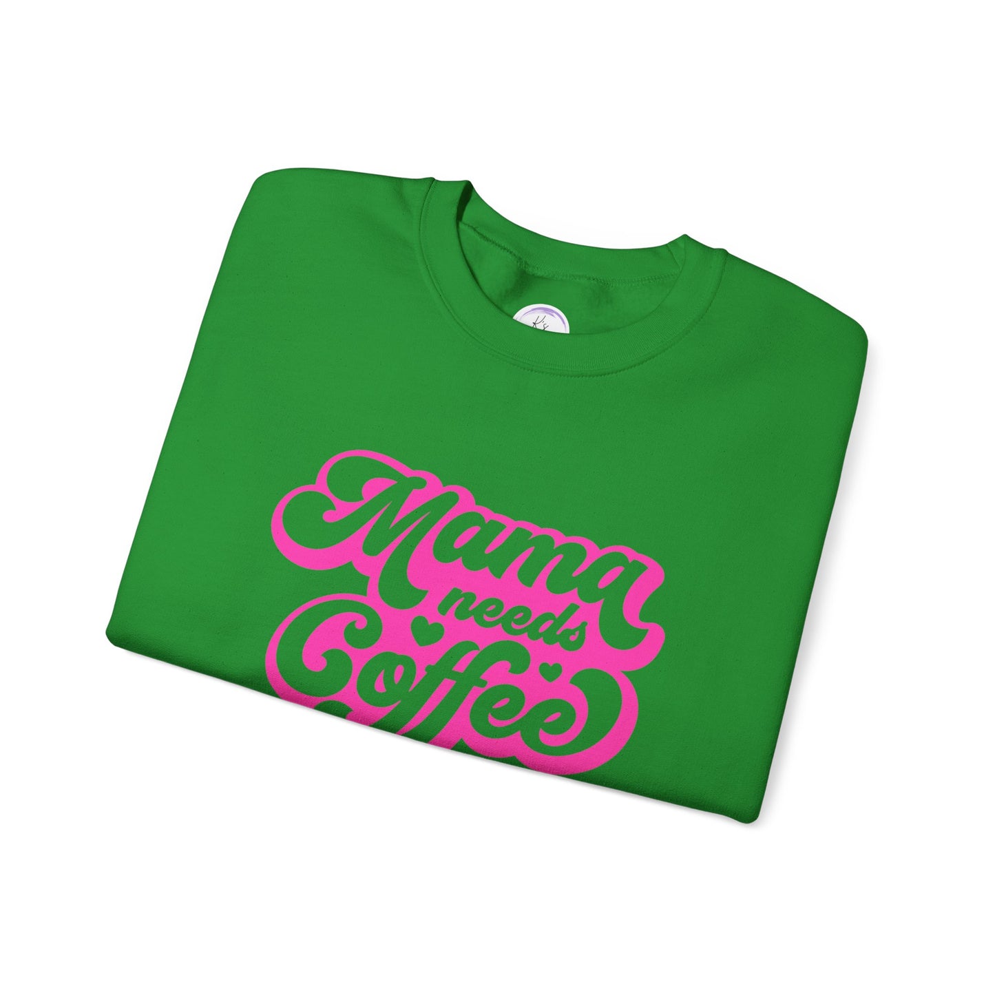 Mama Needs Coffee Unisex Heavy Blend™ Crewneck Sweatshirt - Cozy & Fun Gift for Moms