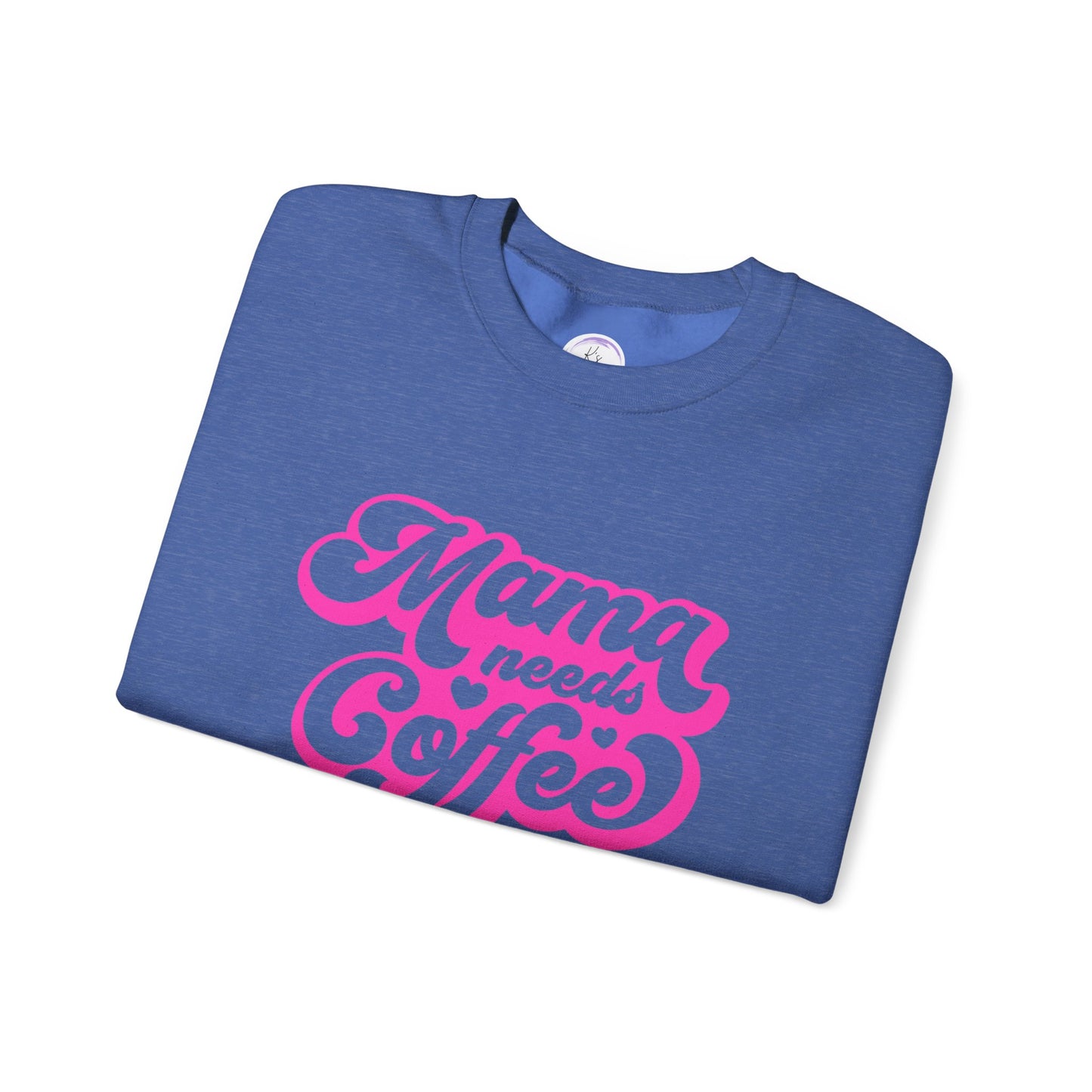 Mama Needs Coffee Unisex Heavy Blend™ Crewneck Sweatshirt - Cozy & Fun Gift for Moms